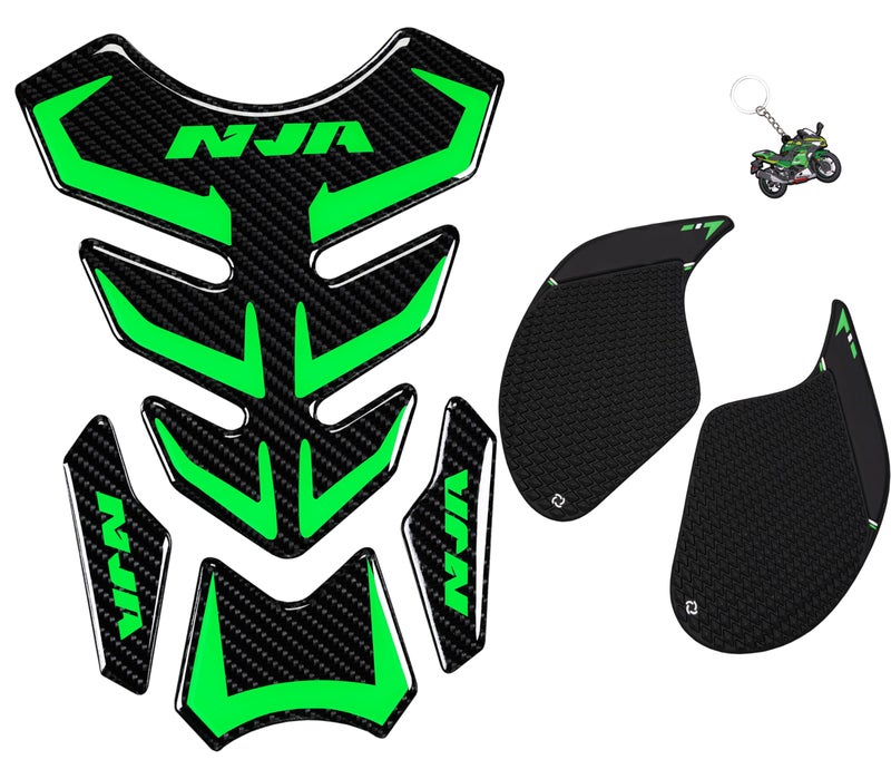 REVSOSTAR 5D Real Carbon Fiber, Motorcycle Decal Vinyl Tank Protector, Fuel Knee Grip Decal, Tank Pad for NJ 250 300 2008-2016, Offering an Alternative nj Tank pad - Image 1